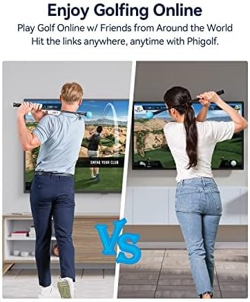 PHIGOLF Home Golf Game Simulator: Enjoy Interactive Golf with Motion Sensor & Swing Stick for Indoor & Outdoor Fun – 38,000+ Courses Worldwide, Compatible with Android, iOS, App & E6 Connect