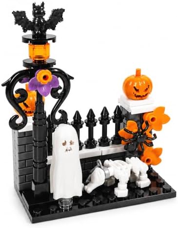 Halloween Graveyard Gate Building Blocks Set, 258 PCS 3-Section Display