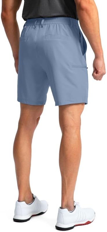 Pinkbomb Men's Golf Shorts with 6 Pockets Stretch Quick Dry Hiking Work Dress Shorts for Men