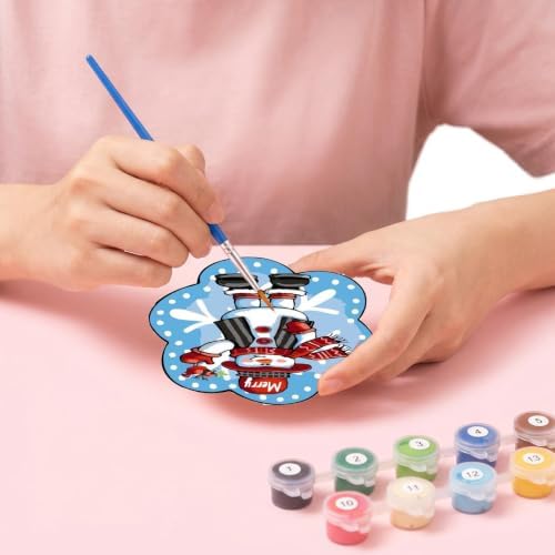 6 Pack Christmas Paint by Numbers Kits Coasters with Holder Cork Pads
