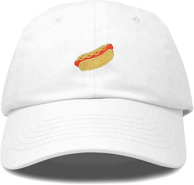 DALIX Hot Dog Hat Embroidered Mens Womens Baseball Cap