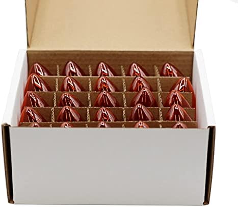 Creative Hobbies® Transparent Orange C7 Light Bulbs - 7 Watt, Steady Burning, Candelabra Base - Ideal for Halloween Pumpkin Lights & Christmas | Box of 25 (Pack of 2)
