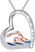 Hancock Sports Necklace Sterling Silver Sports Heart Pendant Hobby Jewelry Gift for Women