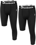 Youth Boys Compression Pants One Leg 3/4 Athletic Leggings for Sports Kids Basketball Tights Football Baseball Pants