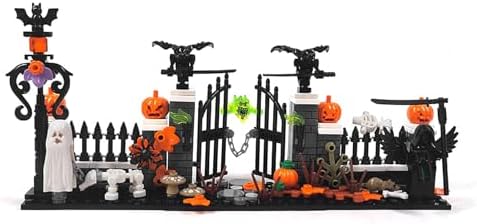 Halloween Graveyard Building Blocks Set, 910 PCS 7-Section Display