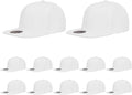 ZH Plain Flat Brim Snapback Baseball Caps Adjustable Blank Baseball Caps Wholesale 12 Pack