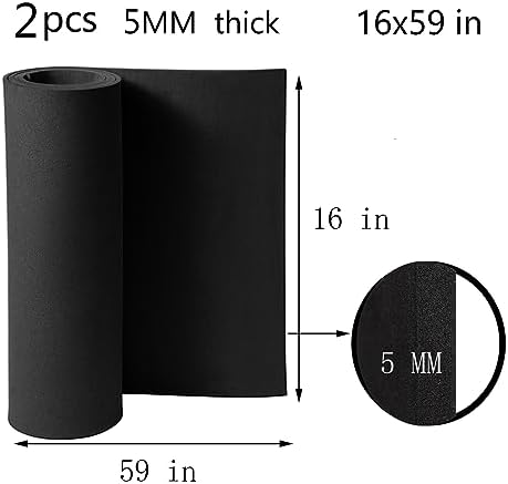 AMZQNART 5mm EVA Foam Sheets Roll for Craft Black Cosplay Foam 16x59in 2pcs