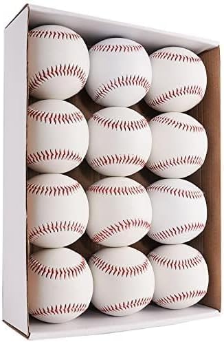R&L Official Size Blank Practice Training Baseballs 12 Balls Pack Blank Baseball Sports Youth/Adult for League Play, Pitching, Batting, Fielding, Autograph, Gifts(One Dozen)