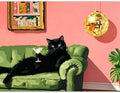 PHANTASYART Black Cat Paint by Numbers Kit for Adults 16x20inch