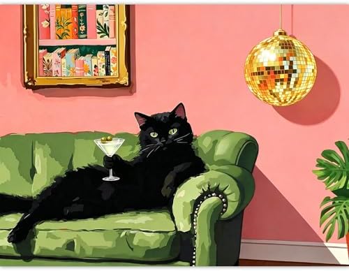 PHANTASYART Black Cat Paint by Numbers Kit for Adults 16x20inch
