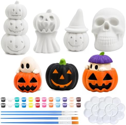 LAIAMER 7 Pcs Halloween Ceramics to Paint Ready to Paint Your Own Ceramics