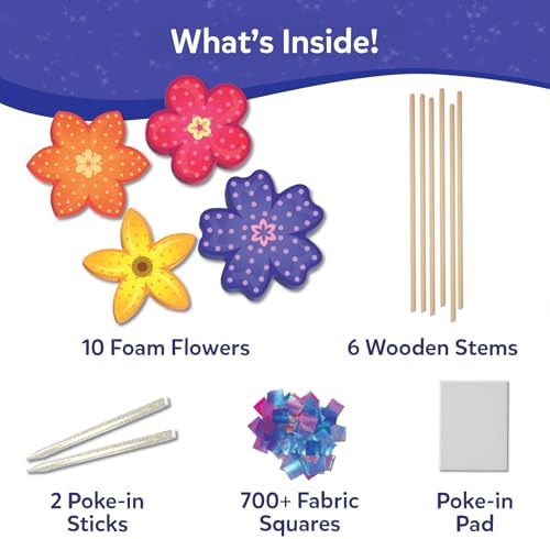 Skillmatics Poke-in Art – Flower Bouquet, Wood Craft Kit, Gift for Kids