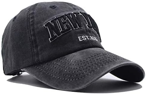 Women &Men New-York Letter Baseball Cap - Vintage Washed Denim Twill Dad Hat for Women Men
