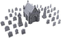 EnderToys Mausoleum Graveyard Scene - DND Terrain Scenery for Tabletop 28mm Miniatures Wargame