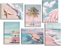 GOUOYANA 6 Pack Paint By Numbers Kit for Adults-Funny Pink Beach 8x12 Inch
