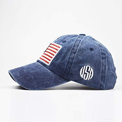 Mealah Men's American-Flag Baseball-Cap Embroidery - Washed Adjustable USA Dad Hat for Women