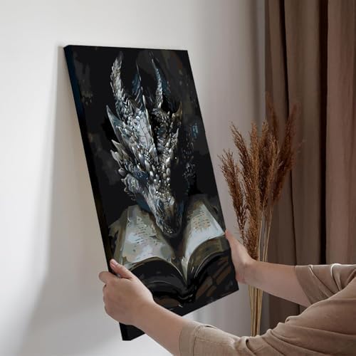GOUOYANA Paint By Numbers Kit for Adults-Dragon Book Acrylic Paint Canvas