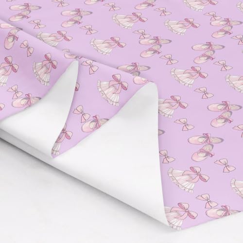Girls Bow Upholstery Fabric for Chairs | Ribbon Bowknot Ballet Skirt Fabric by The Yard 36"x63", Ballerina Toe Shoe Cute Little Ballet Princess Outdoor Fabric