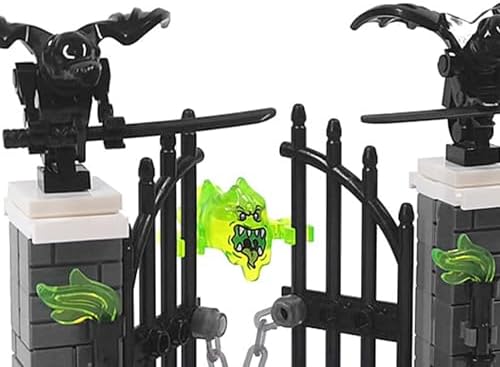 Halloween Graveyard Center Gate Building Blocks Set, 86 PCS Gothic Entry