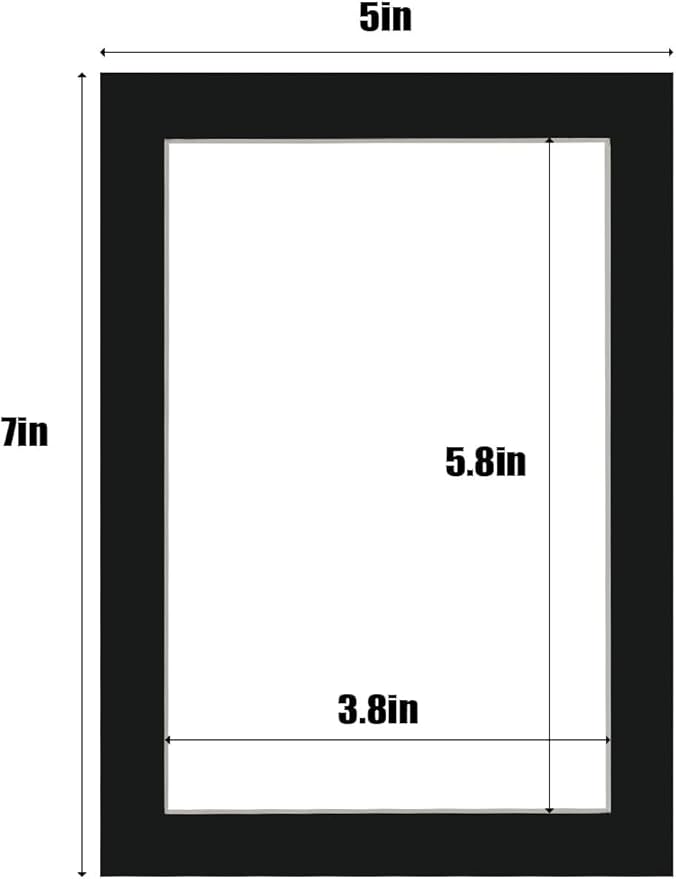 Egofine 5x7 Black Picture Mats Pack of 11, Frame Mattes - Image 2