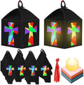 Simgoing 12 Sets Religious Cross Lantern Craft Sunday School Crafts Kit