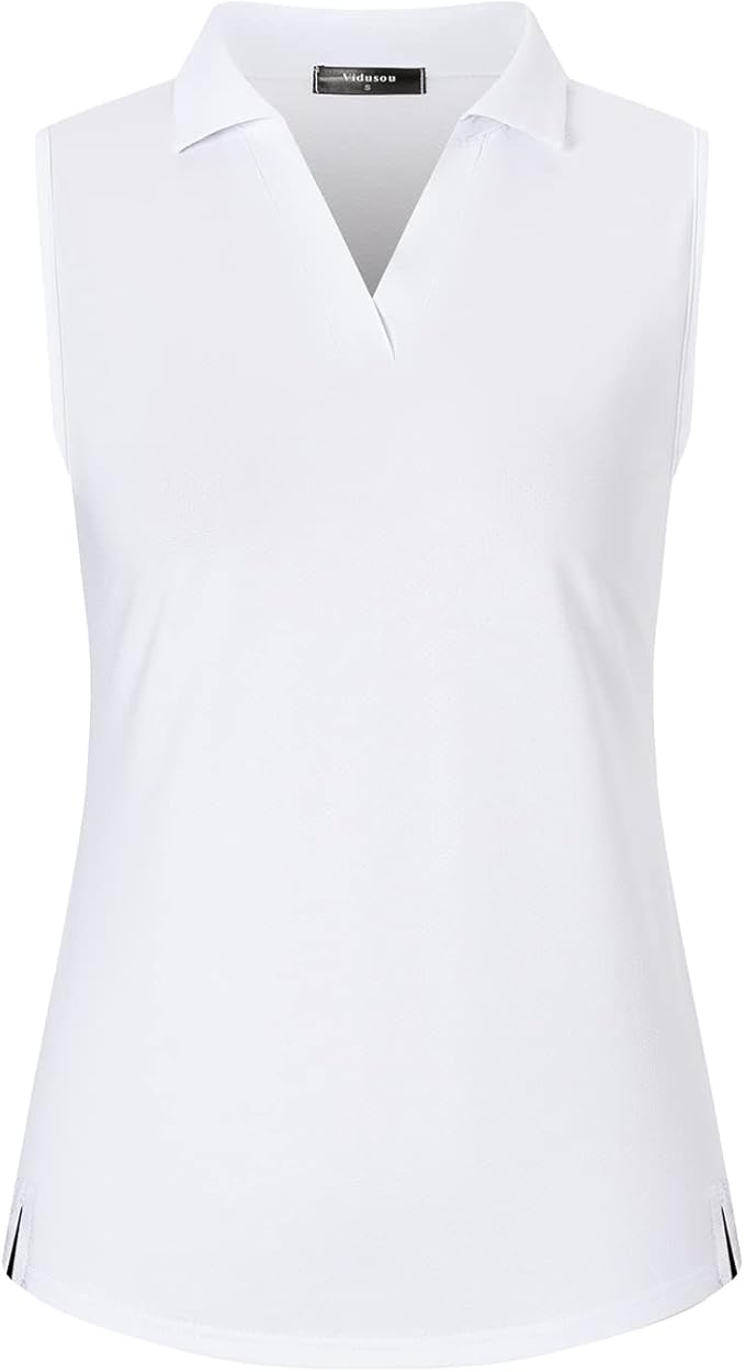 Womens Sleeveless V Neck Golf Polo Shirts