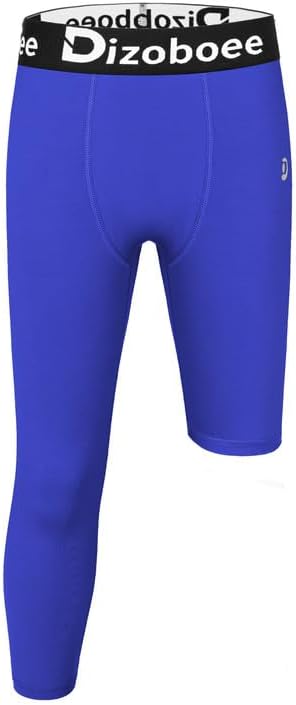 Youth Boys Compression Pants One Leg 3/4 Athletic Leggings for Sports Kids Basketball Tights Football Baseball Pants