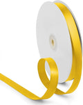 5/8 Inch 100 Yards Satin Ribbon Yellow, Solid Color Fabric Ribbon by HimBen
