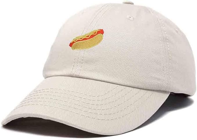 DALIX Hot Dog Hat Embroidered Mens Womens Baseball Cap
