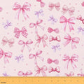 Kawaii Bow Tie Upholstery Fabric for Chairs | Dreamy Princess Style Bowknot Outdoor Fabric by The Yard 109"x63", Cute Ribbon Plaid Bow Kawaii Landscape Fabric,Light Pink Room Decor Aesthetic