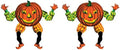 Beistle 2-Pack Vintage Halloween Jointed Goblins, Fall Pumpkin Wall Decorations, Classic Spooky Décor for Haunted Houses and Seasonal Displays, 30”