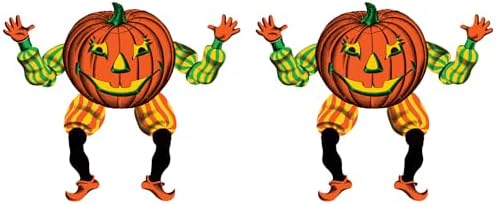 Beistle 2-Pack Vintage Halloween Jointed Goblins, Fall Pumpkin Wall Decorations, Classic Spooky Décor for Haunted Houses and Seasonal Displays, 30”