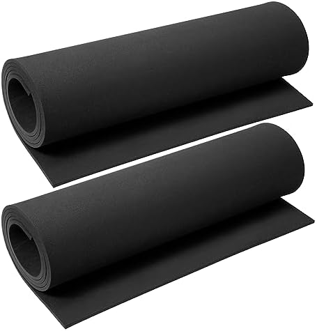 AMZQNART 5mm EVA Foam Sheets Roll for Craft Black Cosplay Foam 16x59in 2pcs