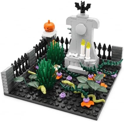 Halloween Graveyard Monument Building Blocks Set, 181 PCS Garden Scene