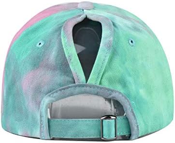 Criss Cross Hat Washed Distressed Baseball Cap Ponytail Hat High Messy Bun Ponycap for Women