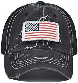 Criss Cross Hat Washed Distressed Baseball Cap Ponytail Hat High Messy Bun Ponycap for Women