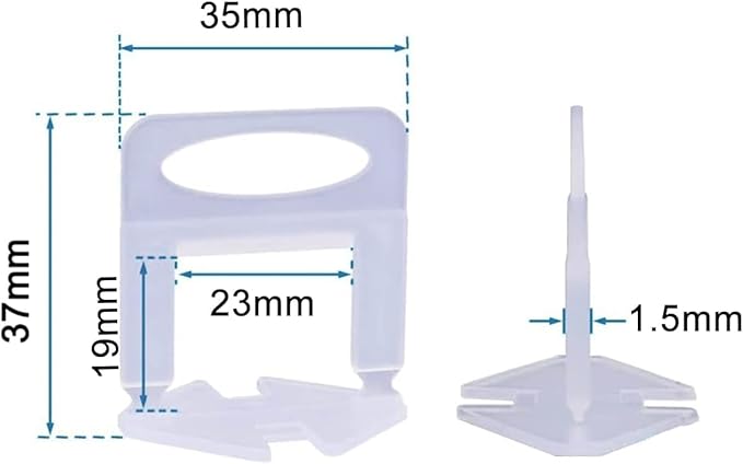 Tile Leveling System Clips 1/16" Tile Leveler Clips 1.5mm 2000 Pcs DIY Tile - Image 2