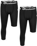 Youth Boys Compression Pants One Leg 3/4 Athletic Leggings for Sports Kids Basketball Tights Football Baseball Pants