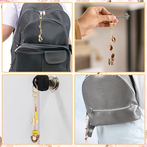 Tondiamo 266 Pcs Football Keychain Making Kit Gold DIY Keychain Craft Gift
