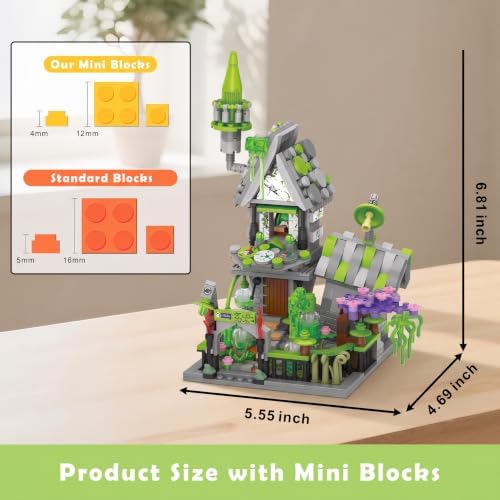 Frankenstein Lab Building Set, 758 Pcs Mini Halloween Building Toy