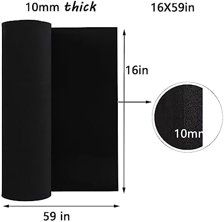 10mm EVA Foam Sheets Rolls for Crafts Black Cosplay Foam 16x59in