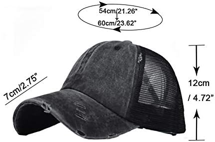 Eohak Distressed Ponytail Hats Baseball for Women Messy-Bun Pony Caps