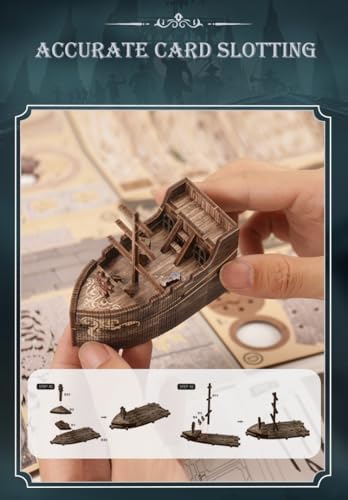Mystic Ocean Diorama Book Nook - 3D LED Seafloor Decor with Shipwheel, Coral & Crystal Ball for Shelf Display