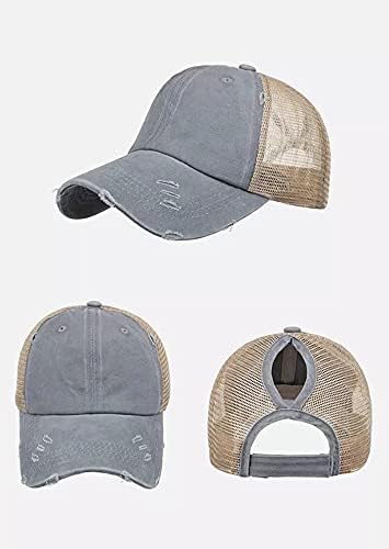 High Ponytail Baseball Hat - Women Messy Bun Hat, Sun Protection Ponycaps Retro Cap