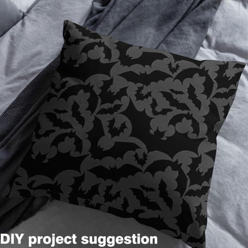 Black Bat Fabric by The Yard Gothic Style Halloween Theme Fabrics for Sewing Lovers Wild Bats Animal Silhouette Fabric DIY Soft Polyester No Stretch 3 Yards,108" L x 59" W
