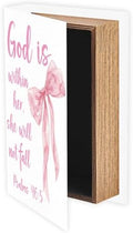 Faux Book Storage Box 9.1 x 5.9 x 2 Inch Bow Book Boxes Pink Bowknot Pattern Decorative Storage Organizers for Jewelry Trinket Wedding Keepsake Photos Home Office Bookshelf Decorations