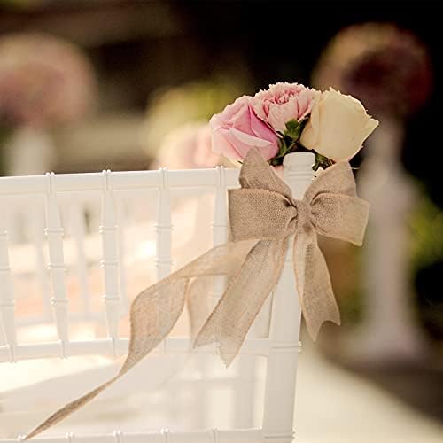 20 Yard 2.5 Inches Burlap Ribbon Wide Jute Ribbon Natural Burlap Fabric Roll - Image 5