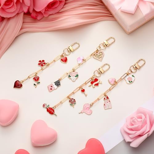 Tondiamo 266 Pcs Galentines Keychain Making Kit DIY Keychain Craft Gift