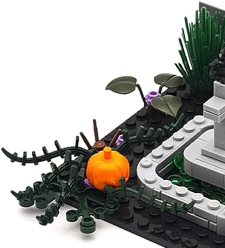 Halloween Graveyard Cross Building Blocks Set, 129 PCS Cemetery Scene