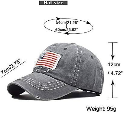 Distressed Ponytail Hat for Women American-Flag Pony Tail Caps High Bun